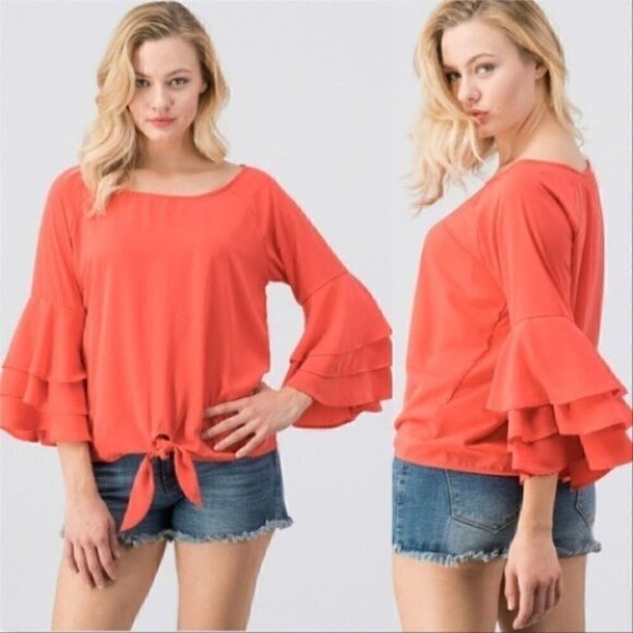 GORGEOUS CORAL TOP - Picture 1 of 3